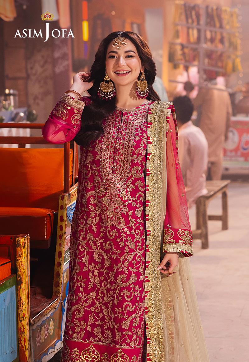 AJKK-14 Chamkeeli Collection by ASIM JOFA - 3 Pcs Unstitched Suit