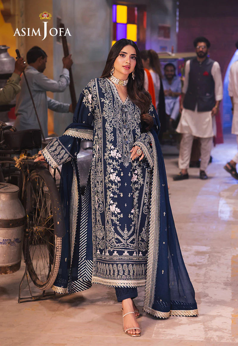 AJKK-25 Chamkeeli Collection by ASIM JOFA - 3 Pcs Unstitched Suit