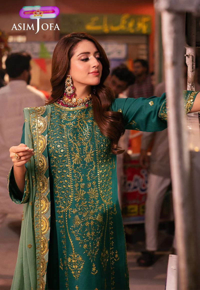 AJKK-27 Chamkeeli Collection by ASIM JOFA - 3 Pcs Unstitched Suit