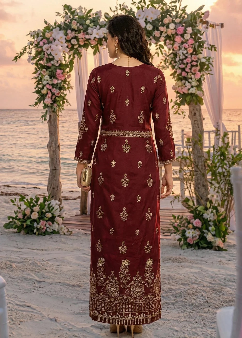 NK-RSE-05 Embroidered Raw Silk - 3 Pcs