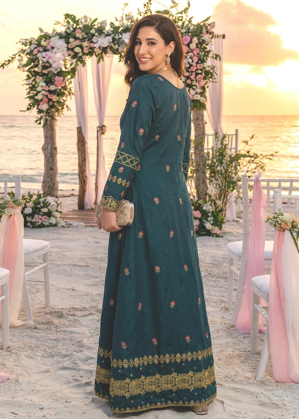 NK-RSE-04 Embroidered Raw Silk - 3 Pcs