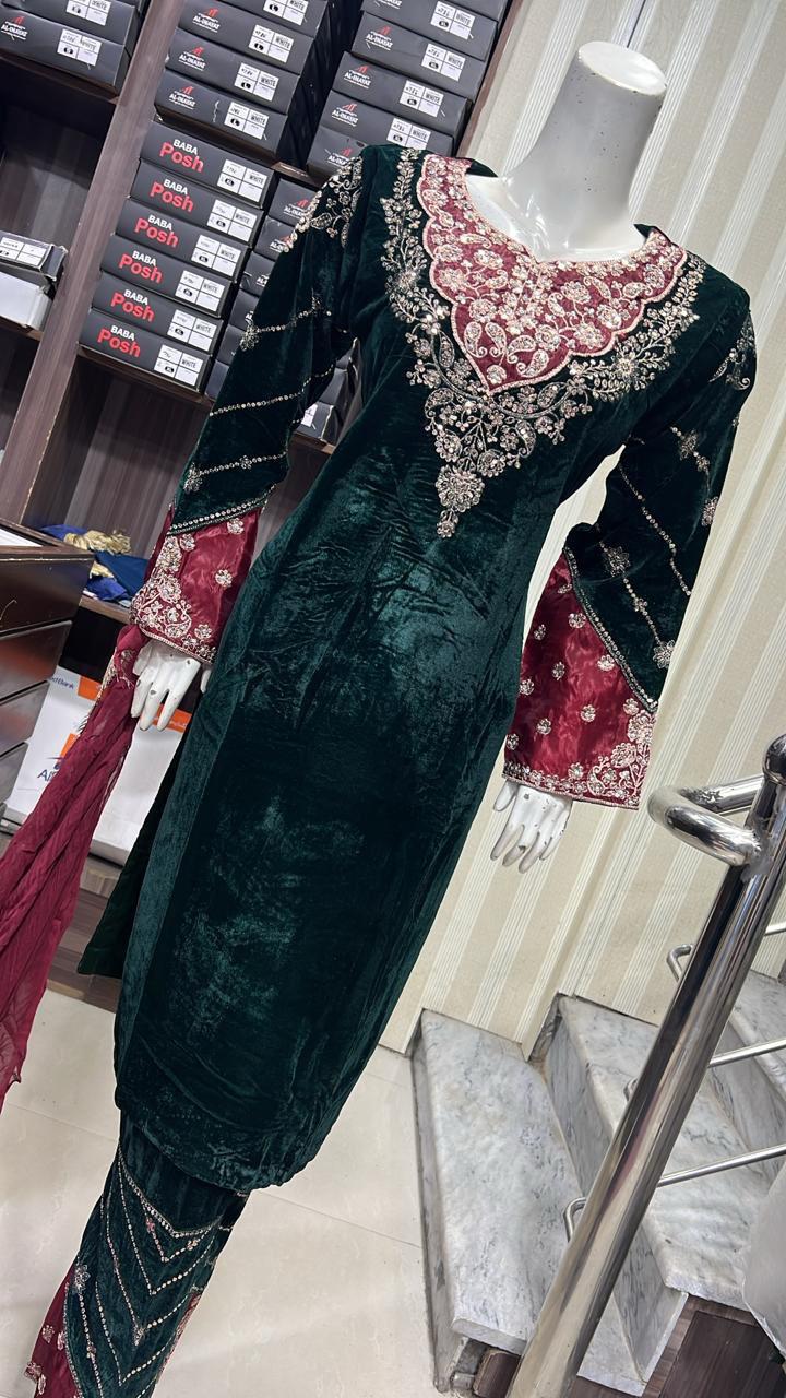 BBV1-04 Bottle Green and Maroon