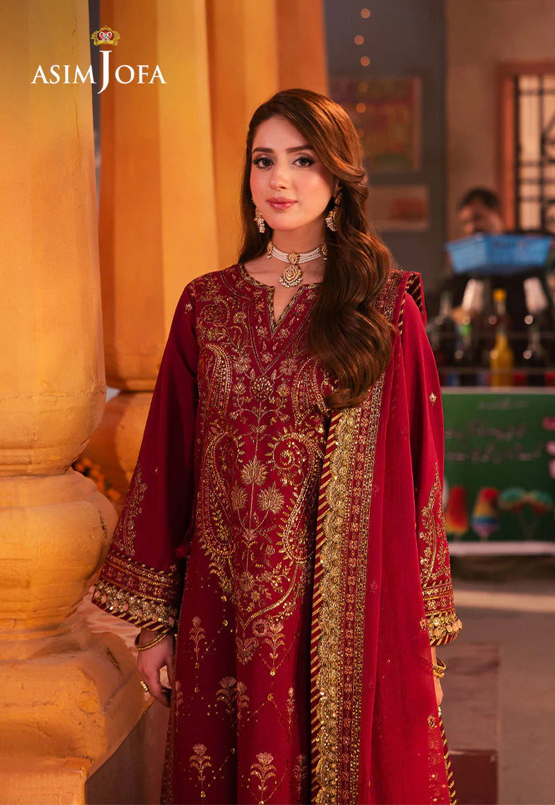 AJKK-19 Chamkeeli Collection by ASIM JOFA - 3 Pcs Unstitched Suit