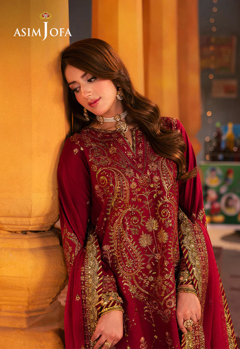 AJKK-19 Chamkeeli Collection by ASIM JOFA - 3 Pcs Unstitched Suit