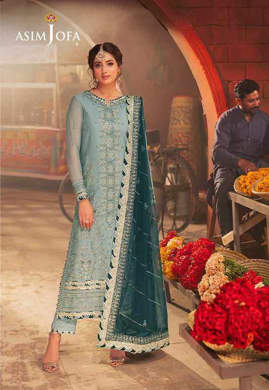 AJKK-17 Chamkeeli Collection by ASIM JOFA - 3 Pcs Unstitched Suit