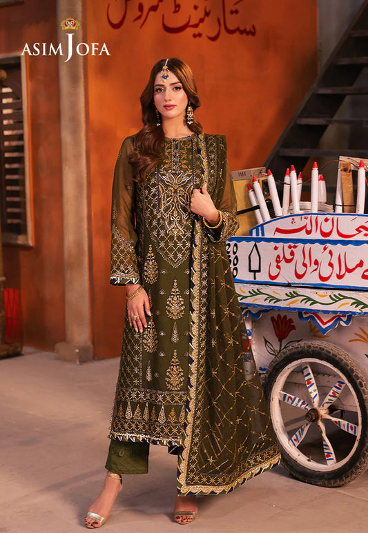 AJKK-16 Chamkeeli Collection by ASIM JOFA - 3 Pcs Unstitched Suit