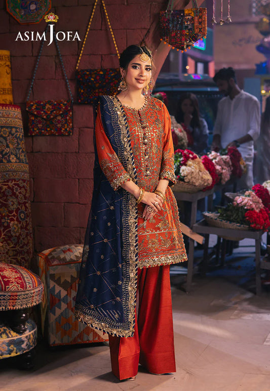 AJKK-10 Chamkeeli Collection by ASIM JOFA - 3 Pcs Unstitched Suit