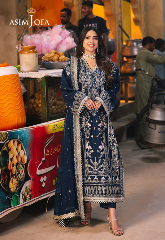AJKK-25 Chamkeeli Collection by ASIM JOFA - 3 Pcs Unstitched Suit