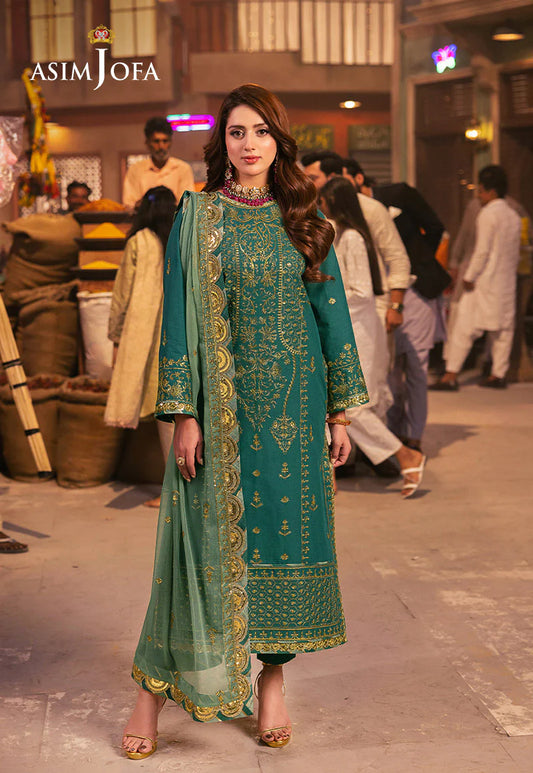 AJKK-27 Chamkeeli Collection by ASIM JOFA - 3 Pcs Unstitched Suit