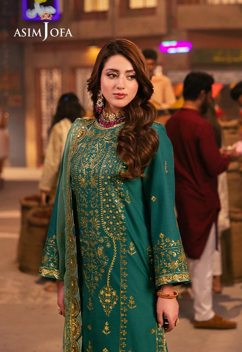 AJKK-27 Chamkeeli Collection by ASIM JOFA - 3 Pcs Unstitched Suit