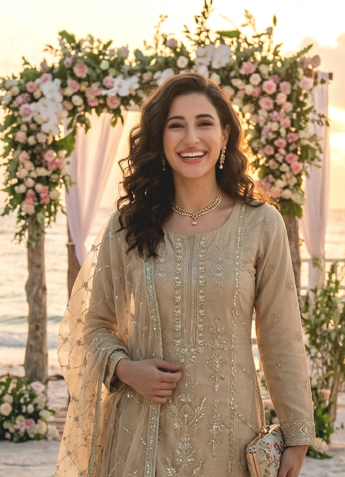 NK-RSE-01 - Embroidered Raw Silk - 3 Pcs