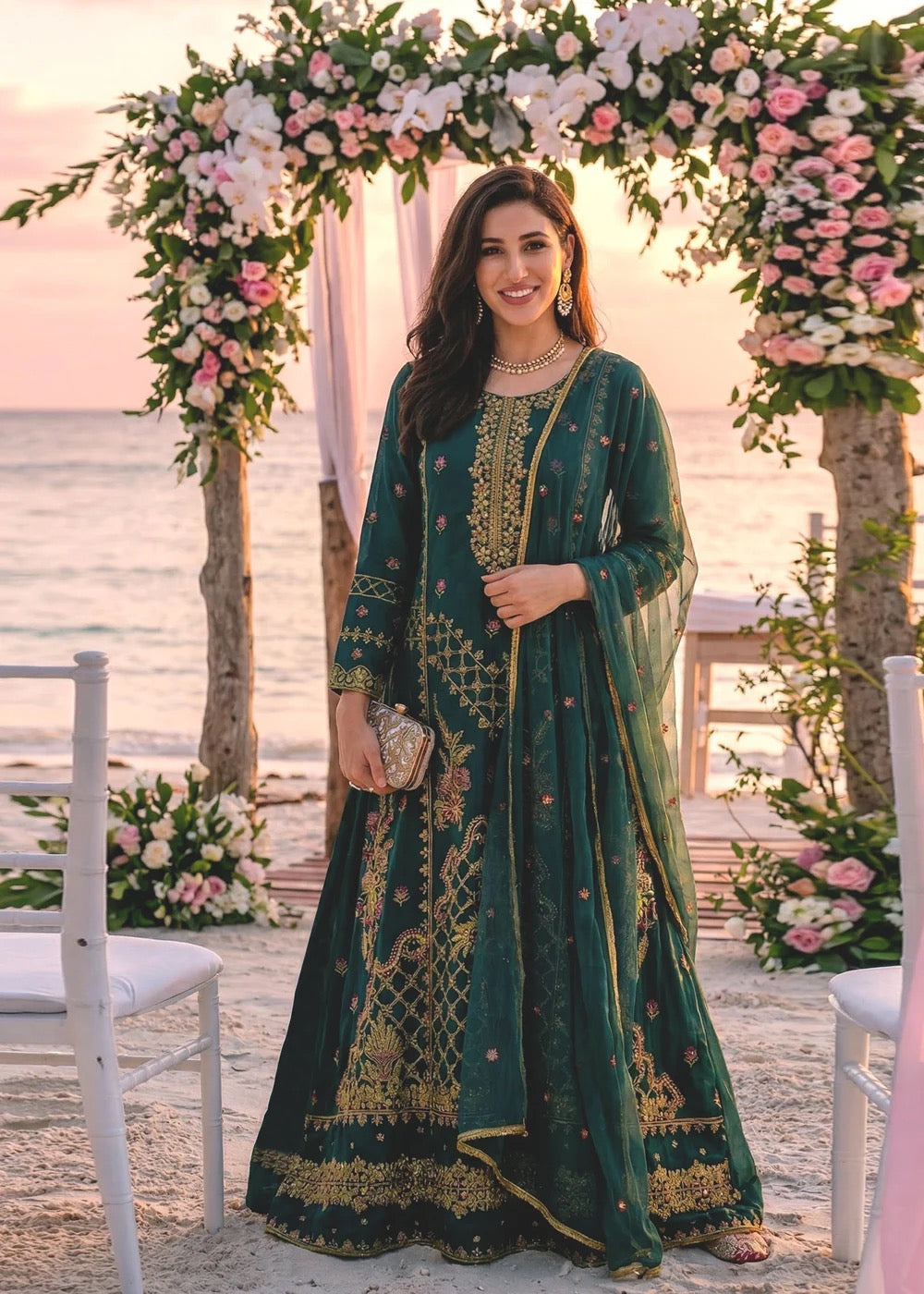 NK-RSE-04 Embroidered Raw Silk - 3 Pcs