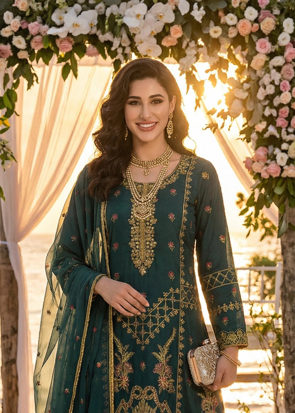 NK-RSE-04 Embroidered Raw Silk - 3 Pcs