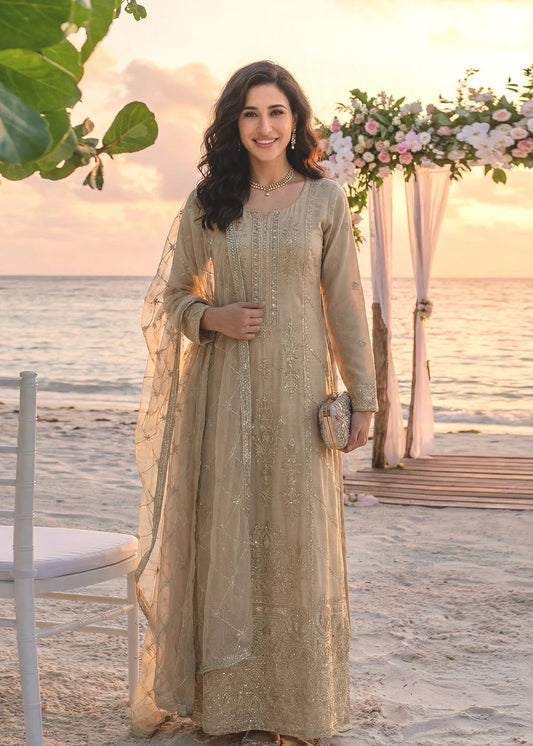 NK-RSE-01 - Embroidered Raw Silk - 3 Pcs