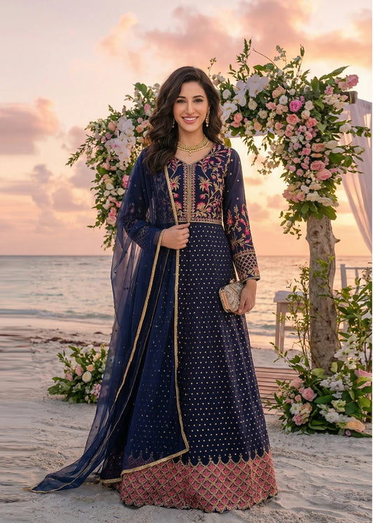 NK-RSE-02 Embroidered Raw Silk - 3 Pcs