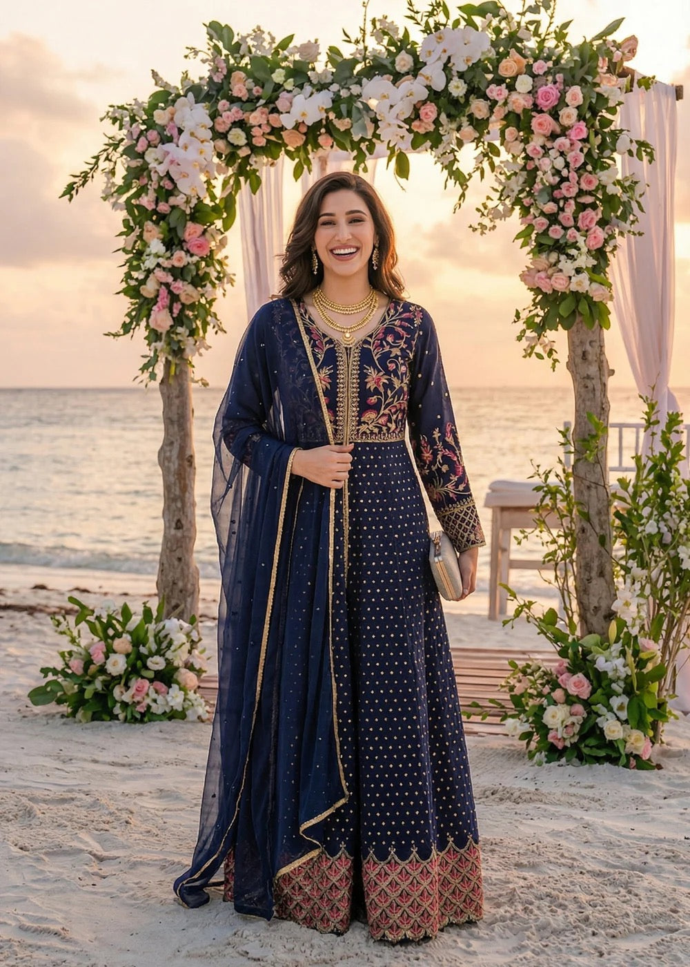 NK-RSE-02 Embroidered Raw Silk - 3 Pcs