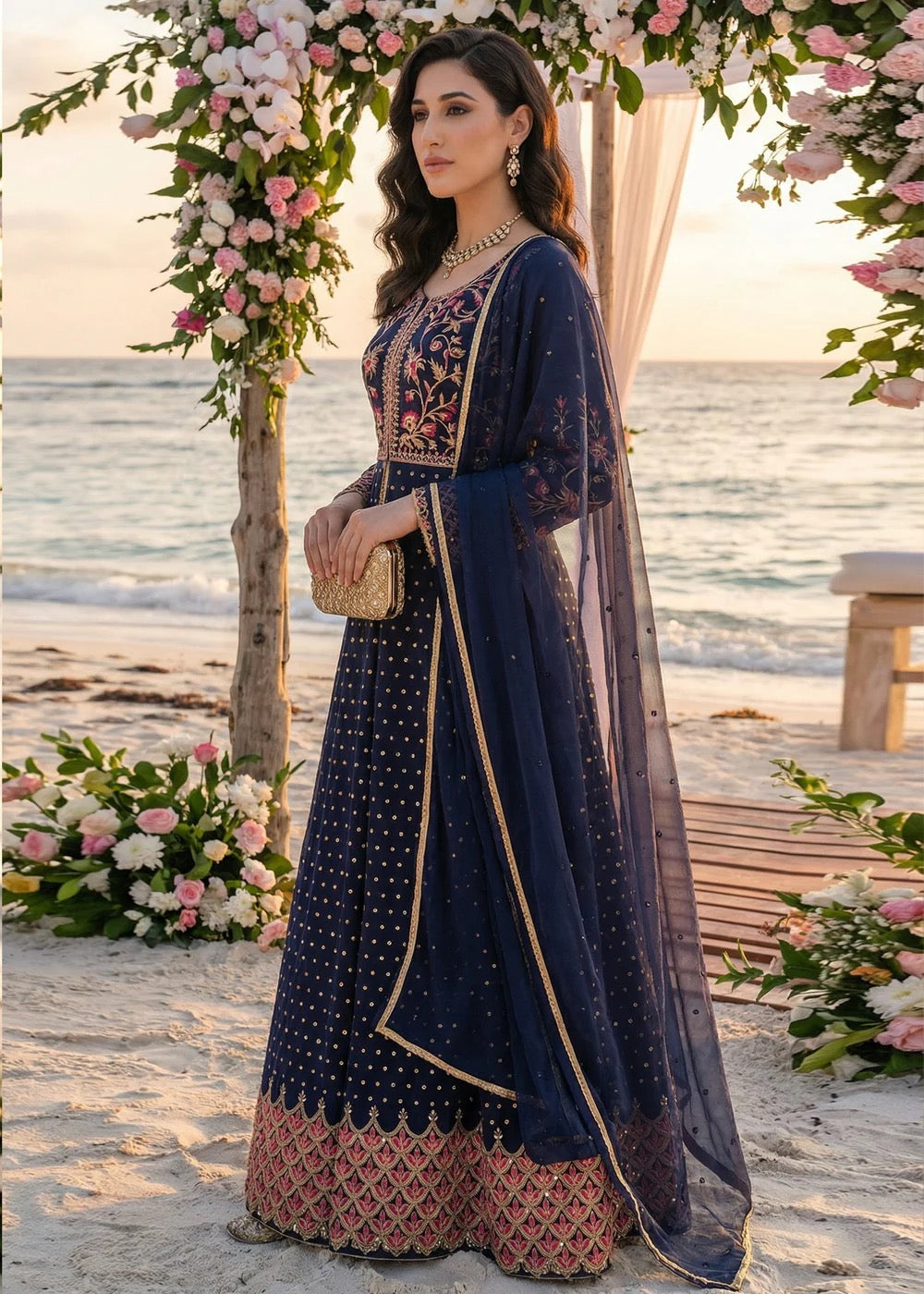 NK-RSE-02 Embroidered Raw Silk - 3 Pcs