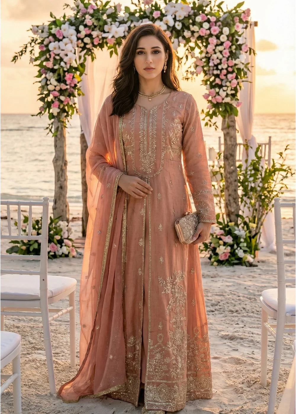 NK-RSE-03 Embroidered Raw Silk - 3 Pcs