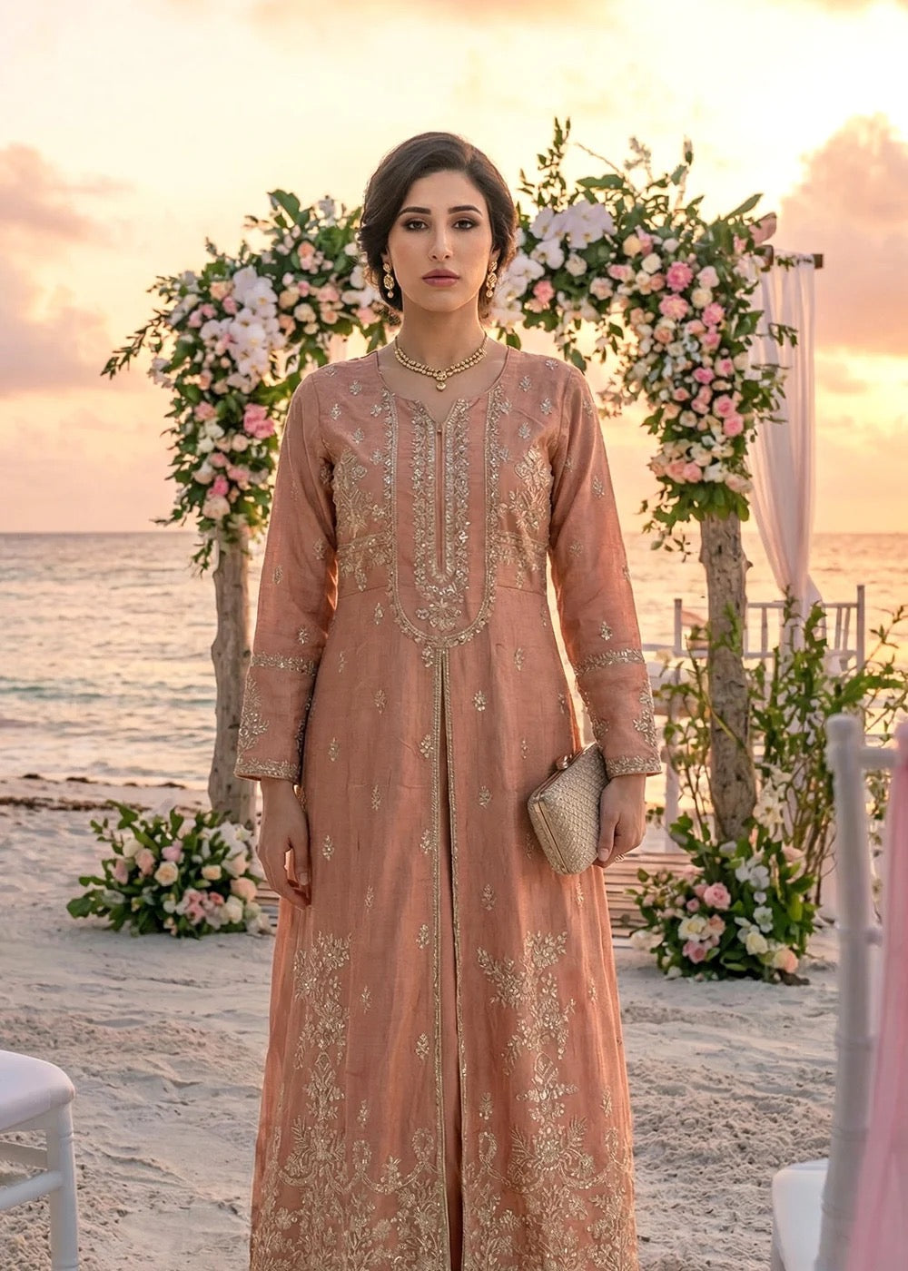 NK-RSE-03 Embroidered Raw Silk - 3 Pcs