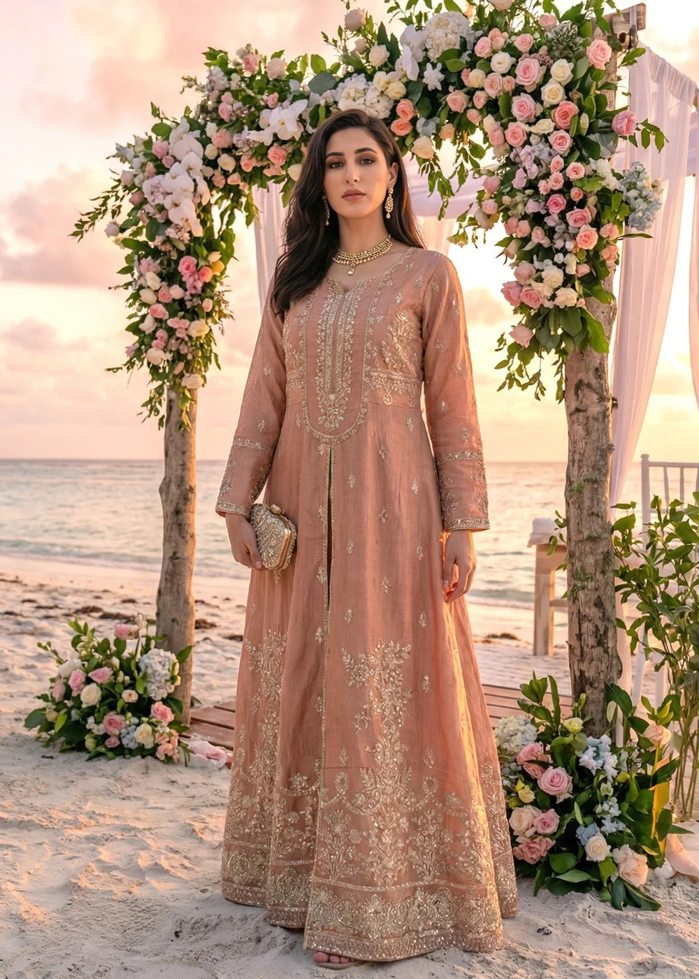 NK-RSE-03 Embroidered Raw Silk - 3 Pcs