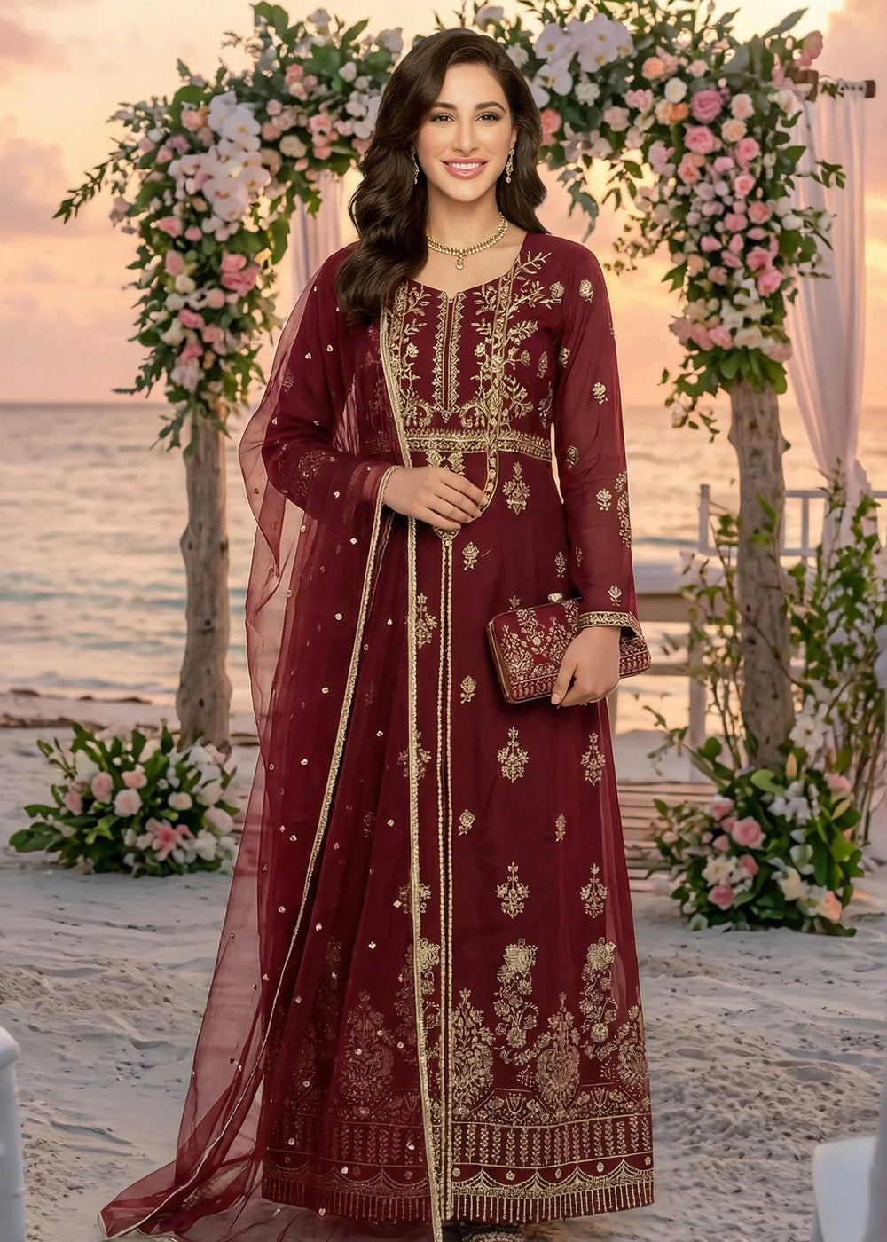 NK-RSE-05 Embroidered Raw Silk - 3 Pcs