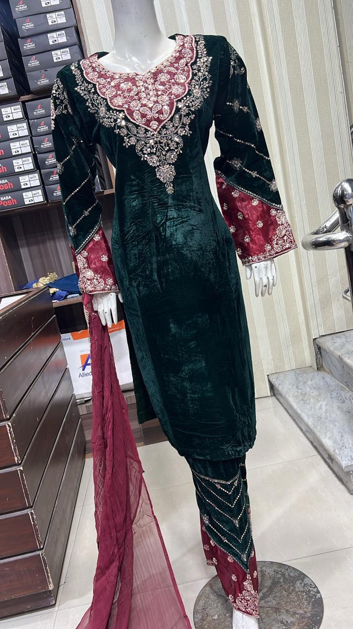 BBV1-04 Bottle Green and Maroon